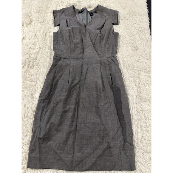 Banana Republic womens gray pencil dress 6 lined 96% virgin wool old money - Picture 1 of 13